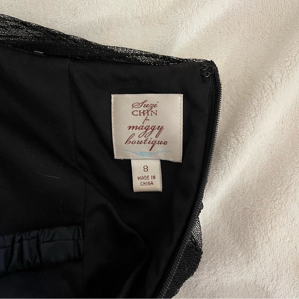 Suzi Chin for Maggy Boutique Black Overlay Dress - Picture 7 of 10
